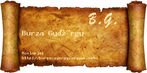 Burza György névjegykártya
